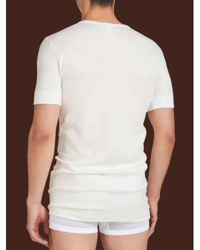 Maglia Ragno 065458 Lana Fuori Cotone Pelle | Scollo a V