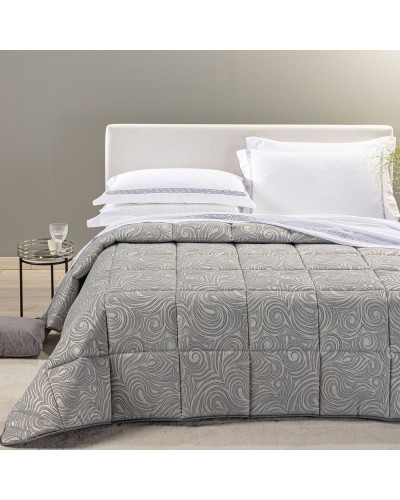 Trapunta Matrimoniale Raso Jacquard Silver Barocco | Anastasishop