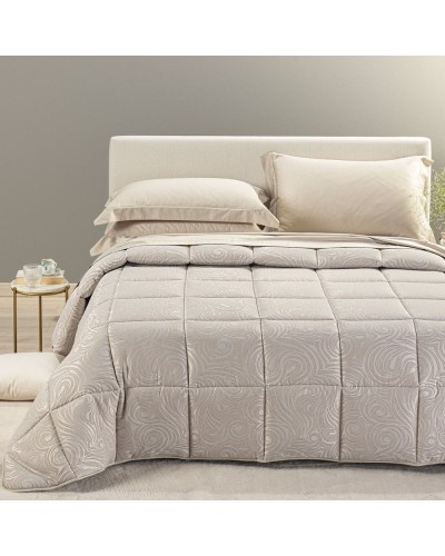 Trapunta Matrimoniale Raso Jacquard Silver Barocco | Anastasishop