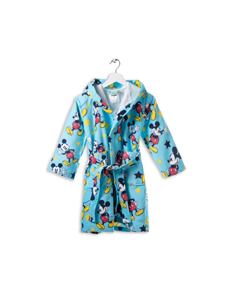 Accappatoio Con Cappuccio In Cotone Mickey Star Disney Bambino Cale...