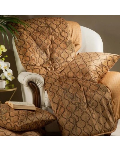 Caleffi Plaid in Velluto per divano caldo Geo Morsetto Cuoio Alvier...