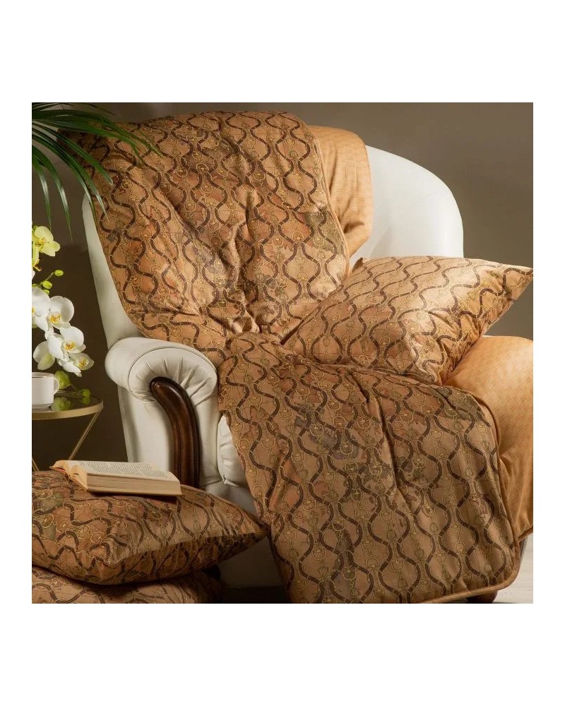 Caleffi Plaid in Velluto per divano caldo Geo Morsetto Cuoio Alvier...