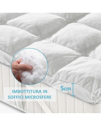 Topper Matrimoniale Soff.im cm.5 sfere microfibra Cm.170x200 for To...