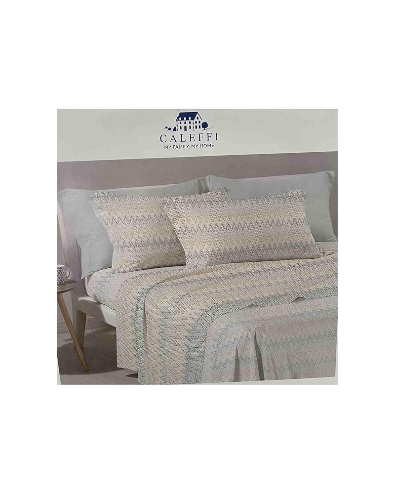 Completo Lenzuola Caleffi In Cotone Fantasia Elliot - Comfort e Sti...