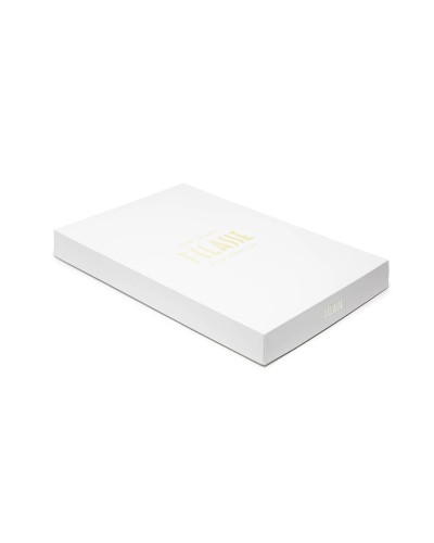 Completo Copripiumino In Raso Di Cotone Geo White Matrimoniale Unic...