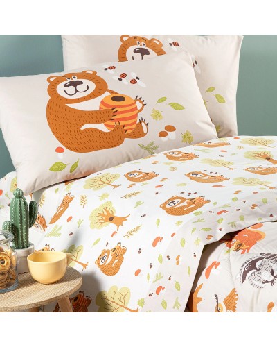 Completo Lenzuola In Cotone Boschetto Singolo Caleffi Kids for Lenz...