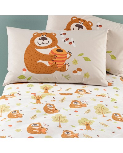 Completo Lenzuola In Cotone Boschetto Singolo Caleffi Kids for Lenz...