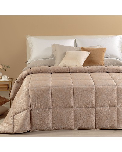 Trapunta Damascata Dorata ! Caleffi In Raso Jacquard Matrimoniale Dreaming