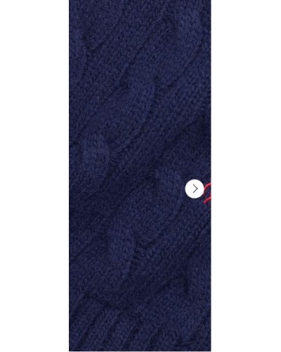 Sciarpa ! Ralph Lauren intrecciata grossa in misto lana cavallino rosso treccia Grande