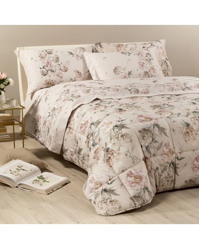 Trapunta Peonia Queen Caleffi Cotone Matrimoniale