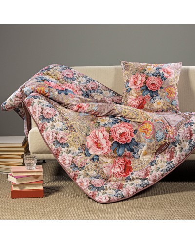 Plaid Caleffi Flora Cotone Rosa Scaldotto