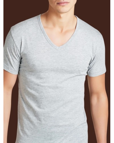 T-Shirt Uomo Ragno 601418 Scollo a V Cotone Bipack Bleu
