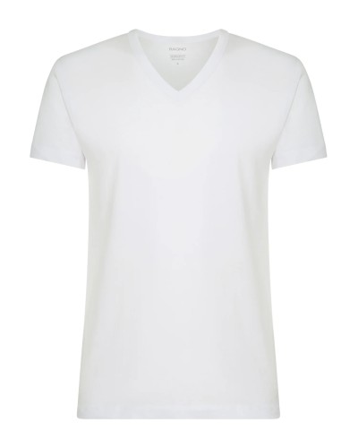 T-Shirt Uomo Ragno 601418 Scollo a V Cotone Bipack Bleu