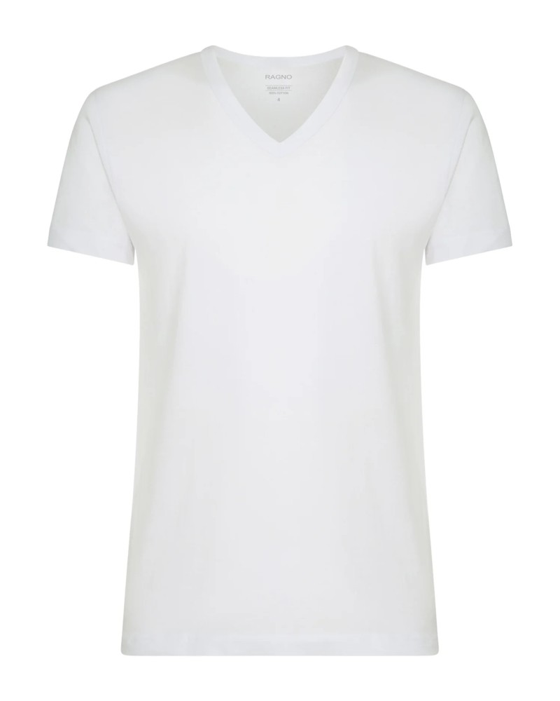 T-Shirt Uomo Ragno 601418 Scollo a V Cotone Bipack Bleu