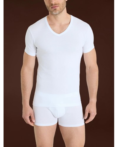 T-Shirt Uomo Ragno 601418 Scollo a V Cotone Bipack Bleu