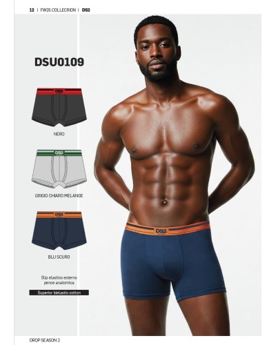 Set 3 Boxer Uomo DSU0109 Drop Season | Blu Grigio Nero