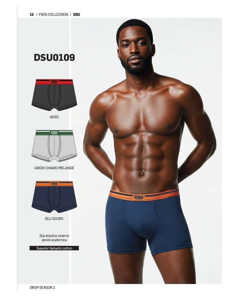 Set 3 Boxer Uomo DSU0109 Drop Season | Blu Grigio Nero
