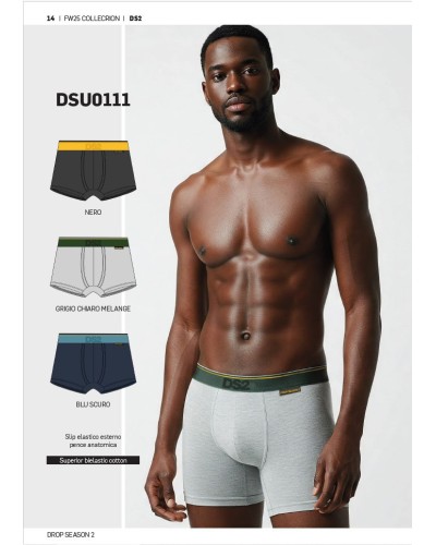 Set 3 Boxer Uomo DSU0111 Drop Season | Blu Grigio Nero