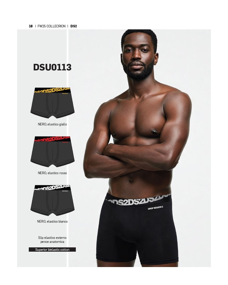 Set 3 Boxer Uomo DSU0113 Drop Season | Pack Total Black