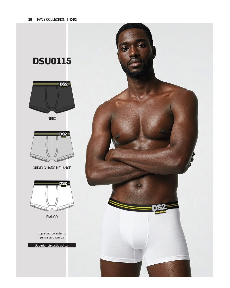 Set 3 Boxer Uomo DSU0115 Drop Season | Bianco Nero Grigio