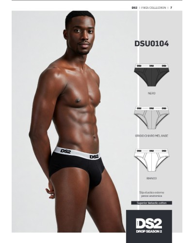 Set 3 Slip Uomo DSU0104 Drop Season | Nero Grigio Bianco