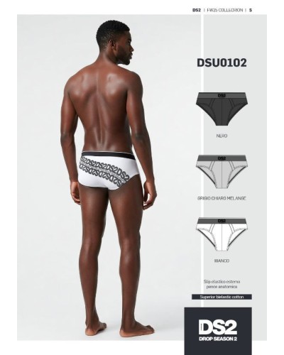 Set 3 Slip Uomo DSU0102 Drop Season | Nero Grigio Bianco