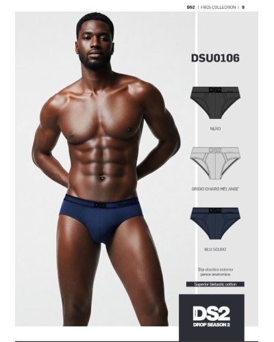 Set 3 Slip Uomo DSU0106 Drop Season | Nero Grigio Blu