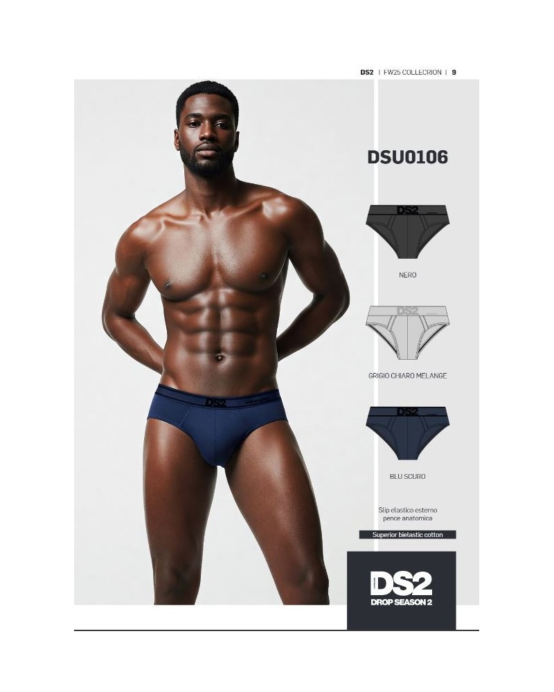 Set 3 Slip Uomo DSU0106 Drop Season | Nero Grigio Blu