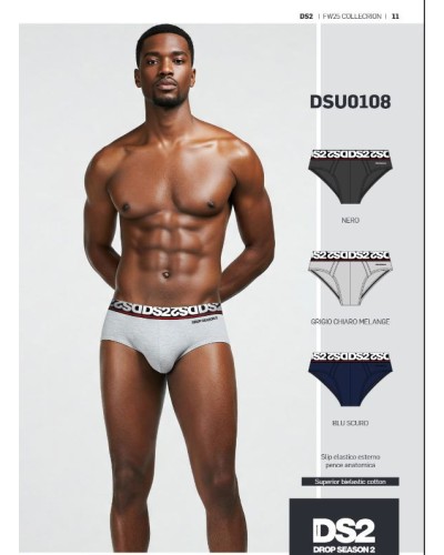 Set 3 Slip Uomo DSU0108 Drop Season | Nero Grigio Blu