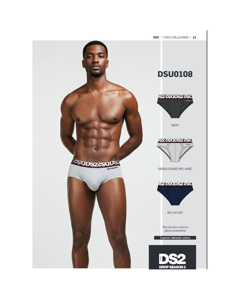 Set 3 Slip Uomo DSU0108 Drop Season | Nero Grigio Blu