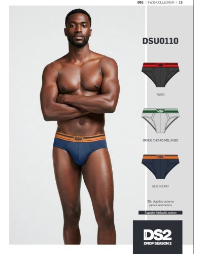 Set 3 Slip Uomo DSU0110 Drop Season | Nero Grigio Blu