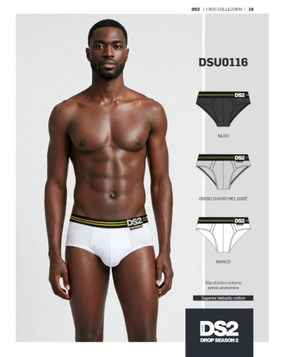 Set 3 Slip Uomo DSU0116 Drop Season | Bianco Nero Grigio