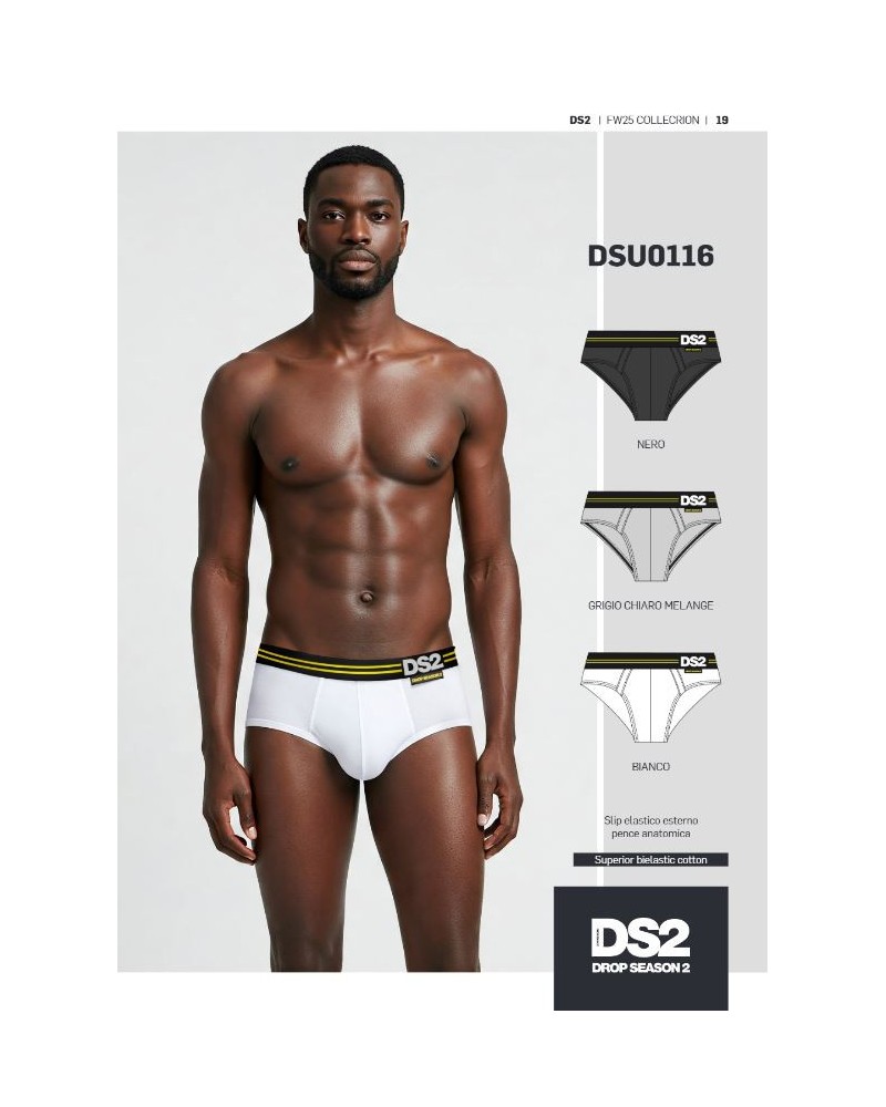 Set 3 Slip Uomo DSU0116 Drop Season | Bianco Nero Grigio