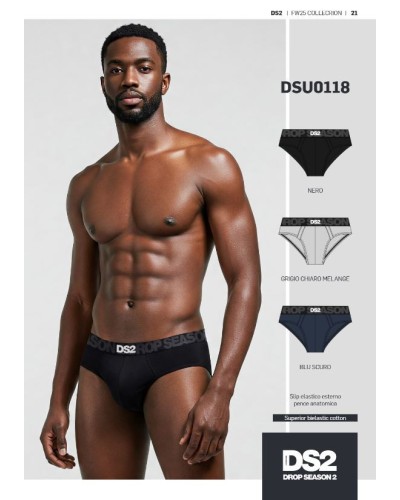 Set 3 Slip Uomo DSU0118 Drop Season | Nero Grigio Blu