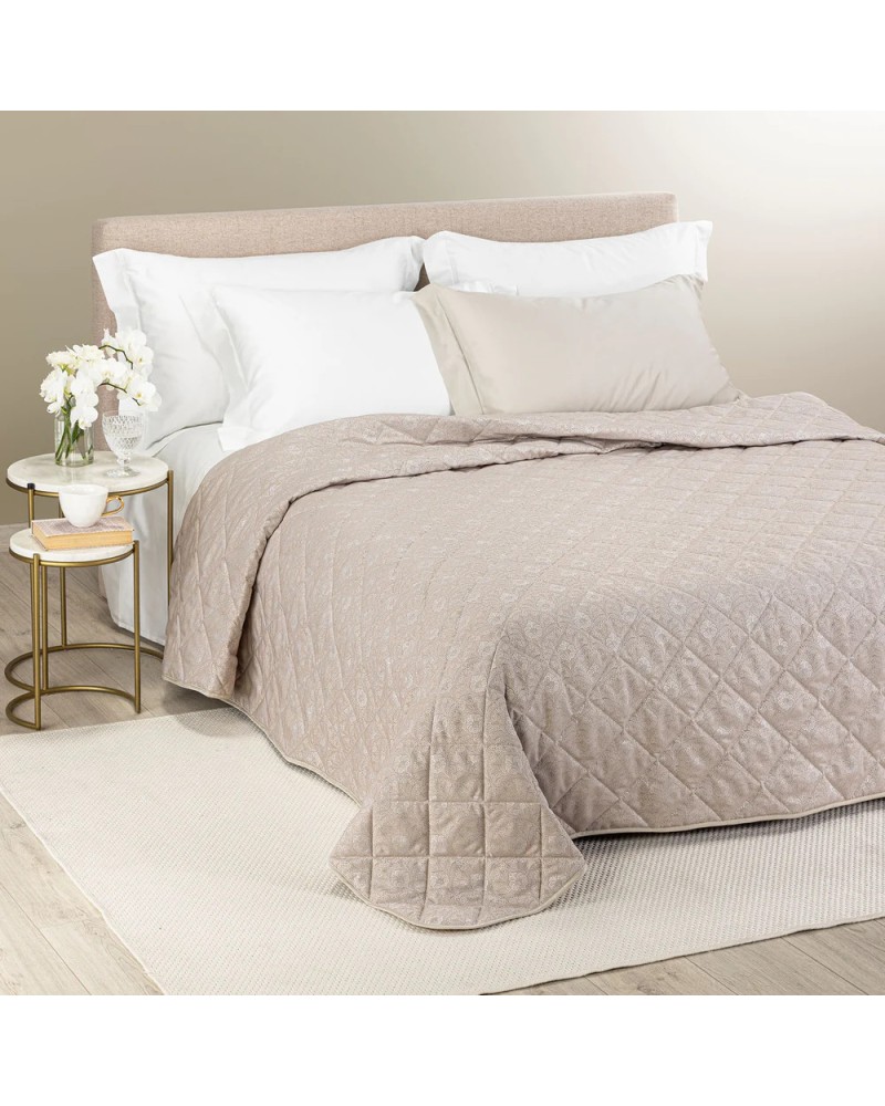 Copriletto Trapuntato Danubio ! Caleffi Matrimoniale Raso Jacquard Dreaming - Eleganza di Lusso