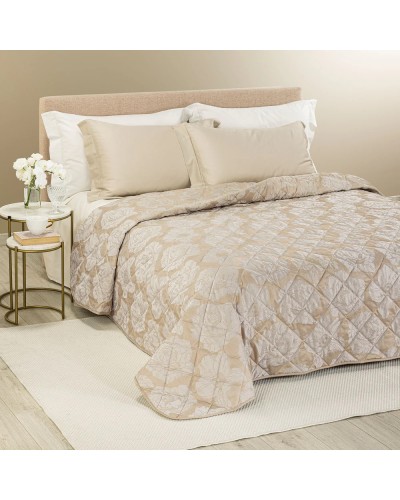 Copriletto Trapuntato Raso Jacquard Flory Matrimoniale Raso