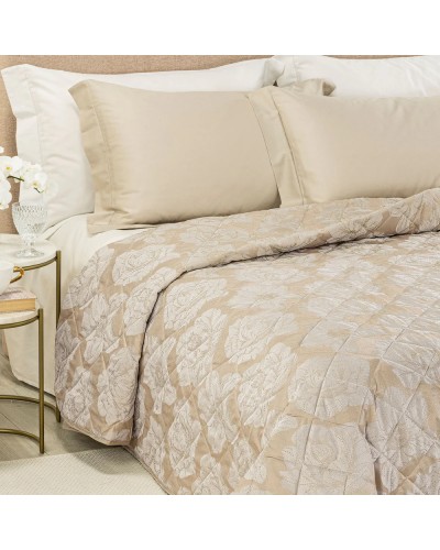 Copriletto Trapuntato Raso Jacquard Flory Matrimoniale Raso