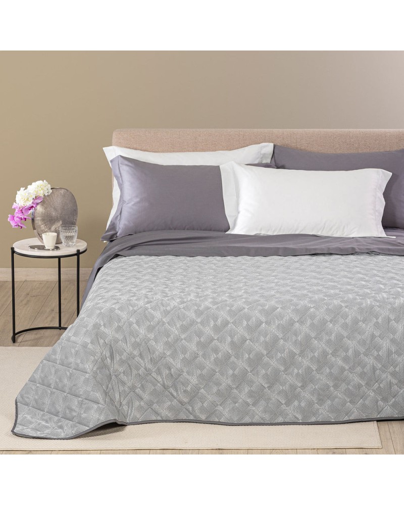 Copriletto Trapuntato Raso Jacquard Texture Matrimoniale